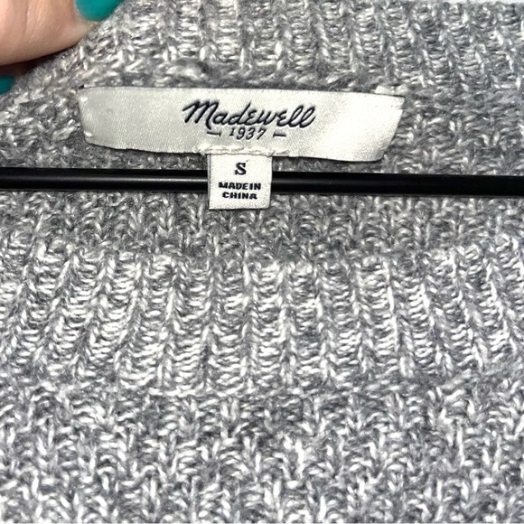 MADEWELL Leaf Stitch Gray Lightweight Crewneck Sweater Style 03421 Women's Small - Picture 3 of 7